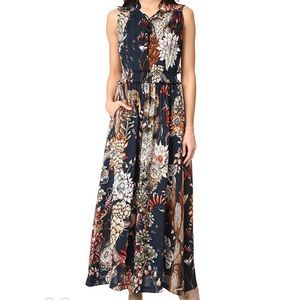Cavalli navy desert print maxi